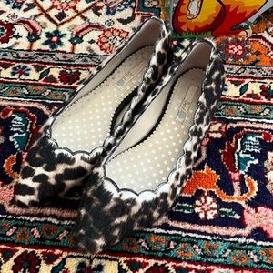 Leopard calf hair Boden flats